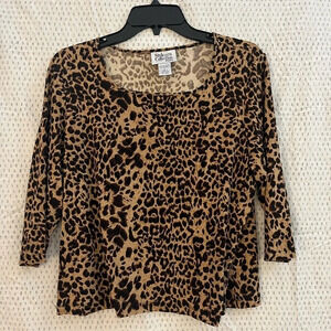 Vintage Style & Co Cheetah Print Shirt sz L